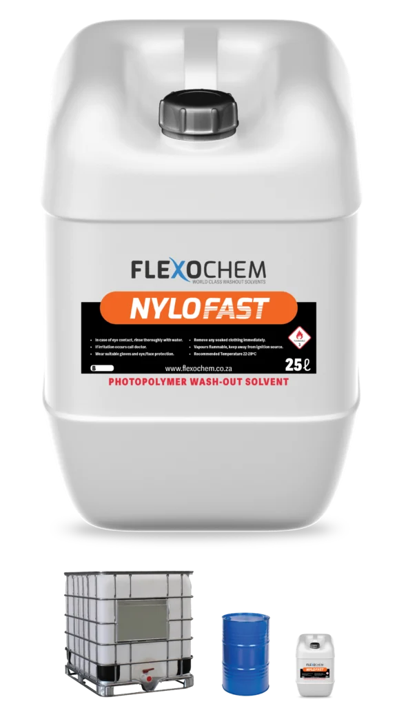 NyloFast 25L washout solvent container with IBC, drum, and small canister options